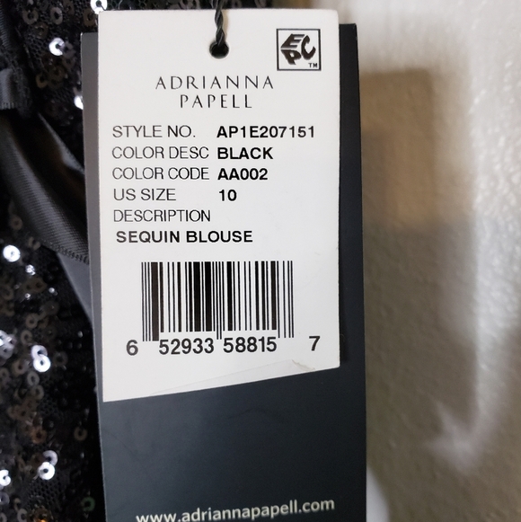 NEW Adrianna Papell Black Sequin Peplum Top Celeb Style Designer Luxury Mobwife - Picture 5 of 12